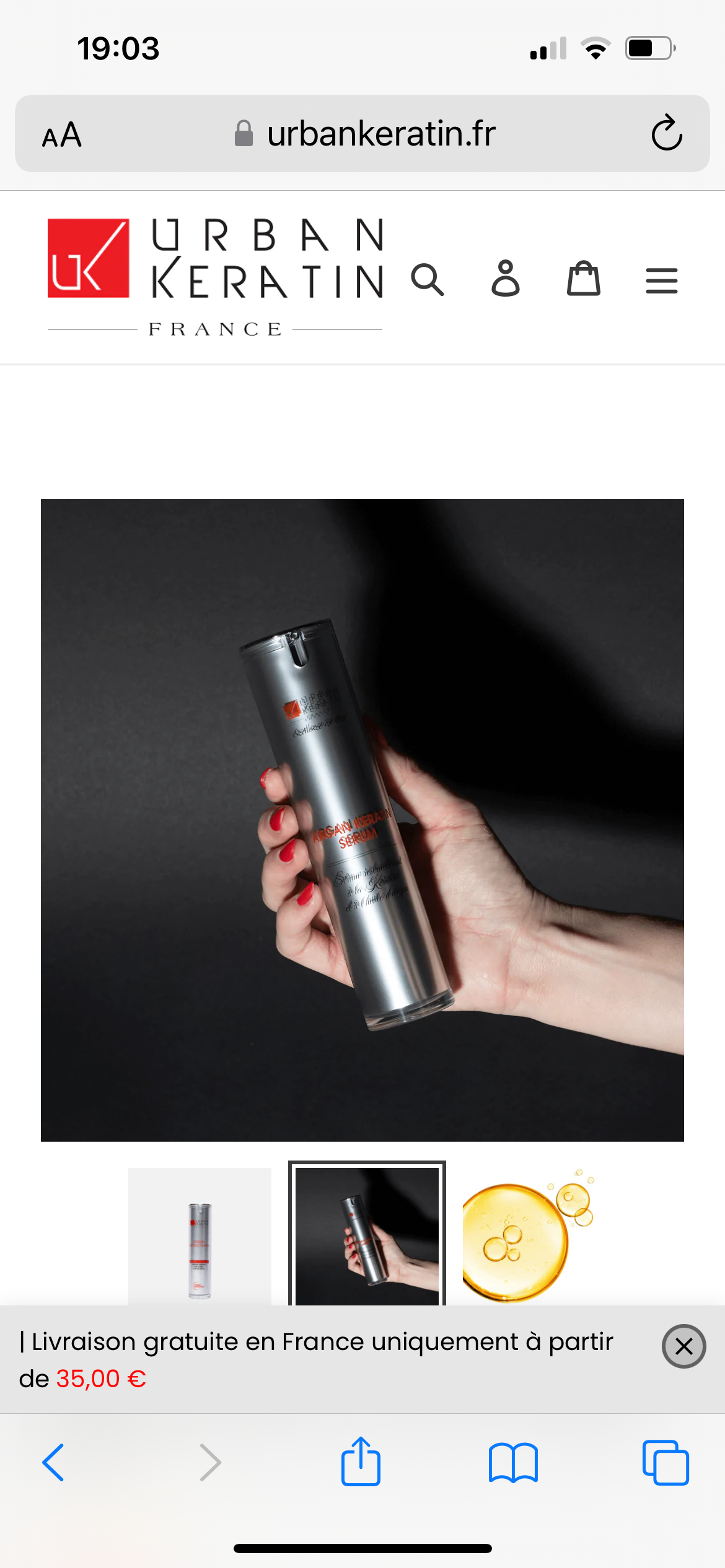 SÉRUM KÉRATINE & HUILE D’ARGAN, 50 ML